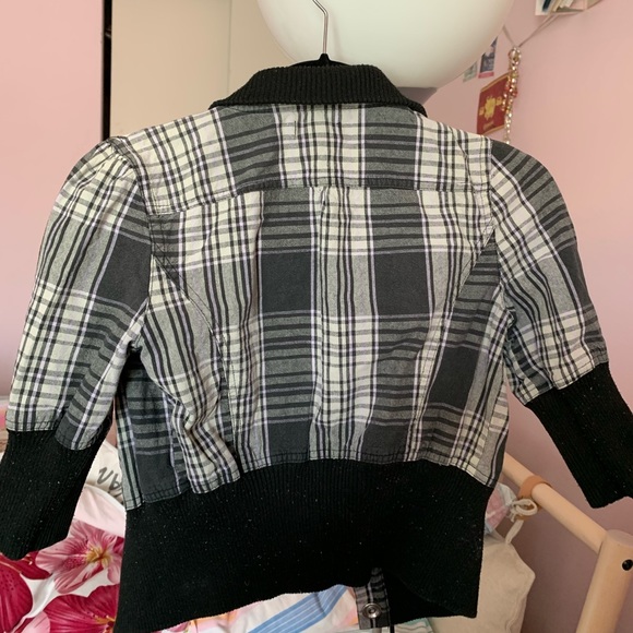 Plaid 1/2 sleeve jacket - Picture 2 of 2